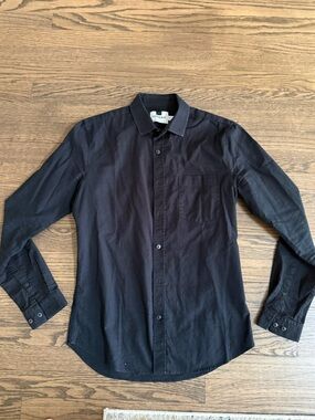 Topman Black Long-Sleeve Button Shirt